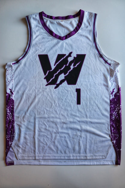 Men’s Basketball Vest - Purple/White