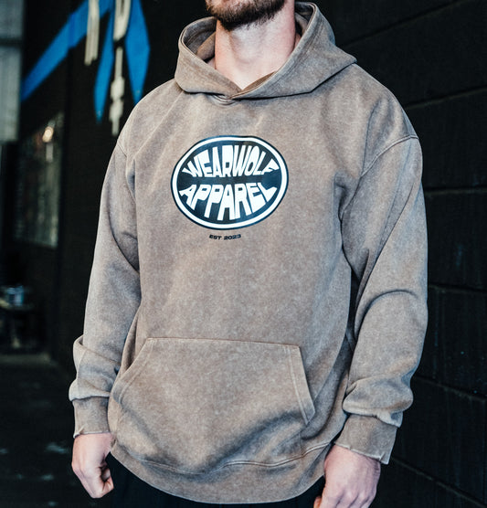 Acid Wash Hoodie - Coffee