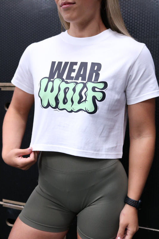 Crop Tee - White/ Green