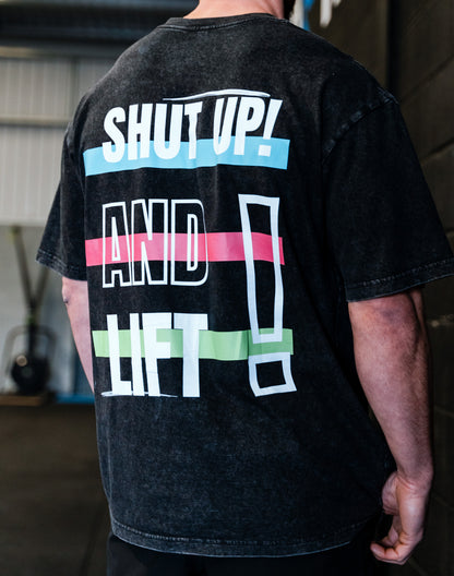 Shut Up & Lift Oversize Tee - Black