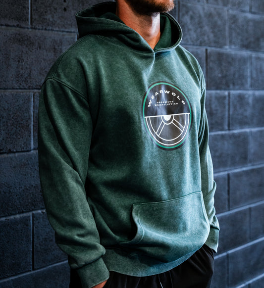 Acid Wash Hoodie - Green