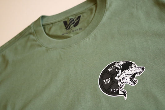 Oversized Tee - Wolf Plate Green